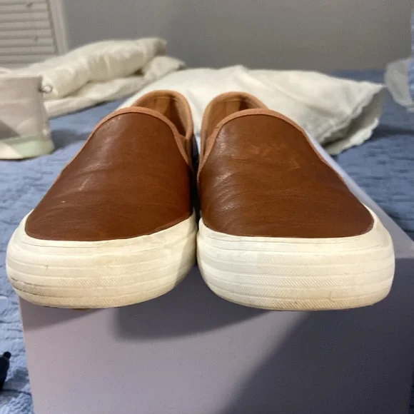 Women’s KEDS DOUBLE DECKER SLIP ON SNEAKER. SIZE 7 COGNAC LEATHER  STYLE WH63968 - Picture 10 of 10